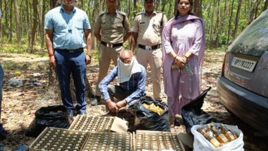लाखों के नकली अंग्रेजी शराब के खाली पव्वे, जाली मोनोग्राम बरामद,एक दबोचा