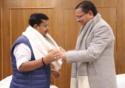 मुख्यमंत्री पुष्कर सिंह धामी ने भाजपा राष्ट्रीय कार्यकारी अध्यक्ष नितिन नबीन से की शिष्टाचार भेंट, दायित्व ग्रहण पर दी बधाई