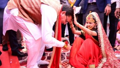 मुख्यमंत्री  ने सामूहिक कन्या पूजन कार्यक्रम में किया प्रतिभाग