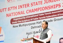 मुख्यमंत्री पुष्कर सिंह धामी ने किया 87वें इंटर स्टेट जूनियर एवं यूथ नेशनल टेबल टेनिस चैंपियनशिप का शुभारंभ